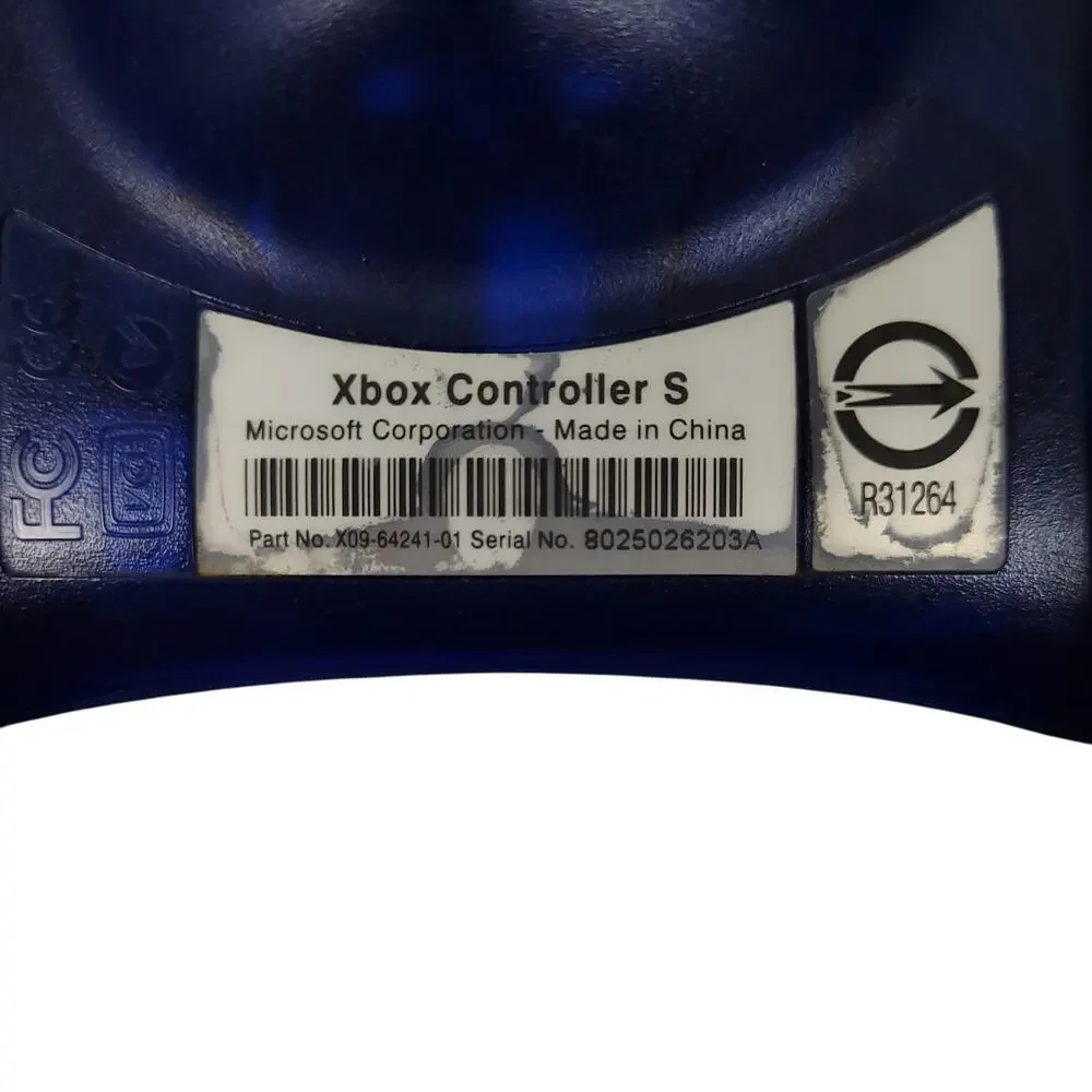 Original Microsoft Xbox Controller Type S Wired Translucent Blue OEM
